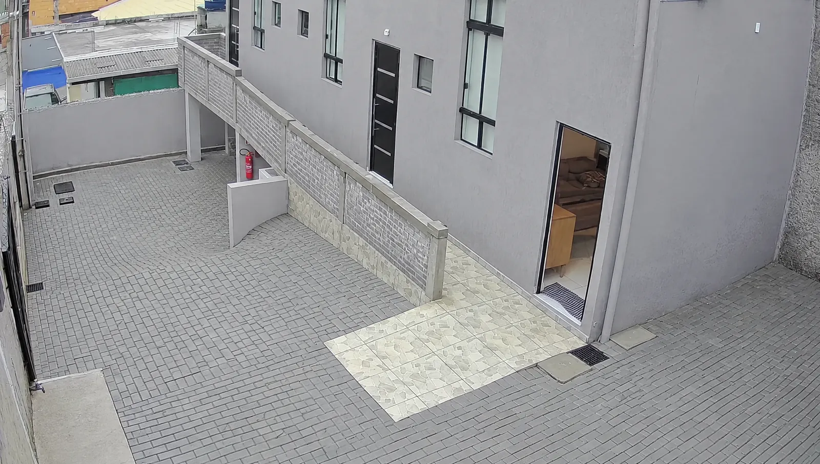 Paved courtyard (paving shown finished)
