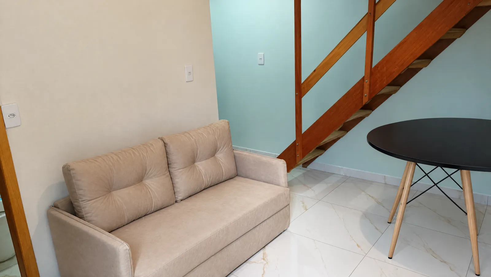 Studio 1 — stairs along the back wall