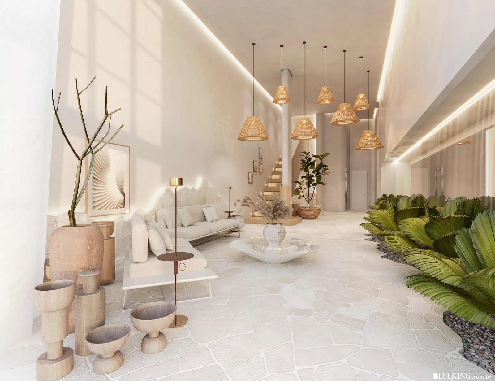 Double-height lobby